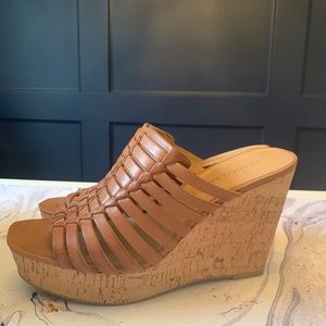 Franco Sarto Cork Wedge Sandal - Barely Worn